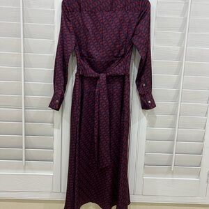 Elegant Patterned Long Sleeve Dress